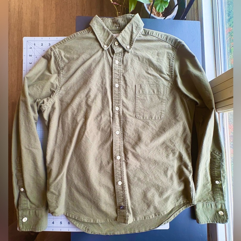 Taylor Stitch Pear Green Casual Button-Down Shirt